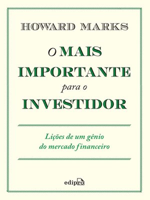 cover image of O mais importante para o investidor